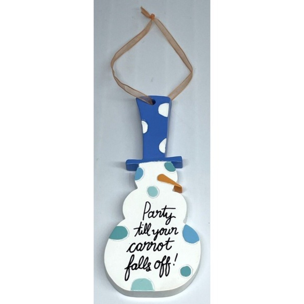 Hallmark Party Till Your Carrot Falls Off Snowman Christmas Ornament 5"